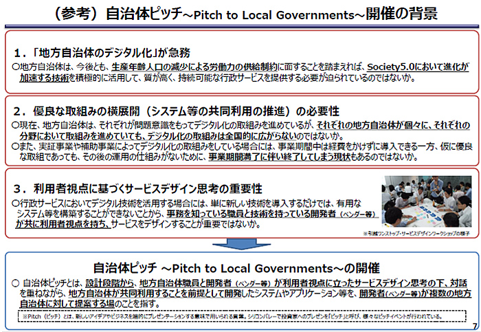 [C[W]iQlj̃sb``Pitch to Local Governments`JÂ̔wi